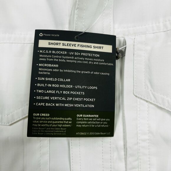 Eddie Bauer Performance Fishing Shirt Mens Medium Mountain Dew Outdoors NWT - Picture 7 of 11